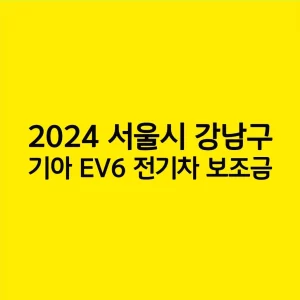 2024 서울시 강남구 기아 EV6 전기차 보조금 알아보기