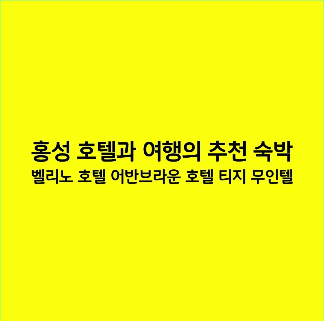 홍성 호텔과 여행의 추천 숙박: 벨리노 호텔, 어반브라운 호텔, 티지 무인텔