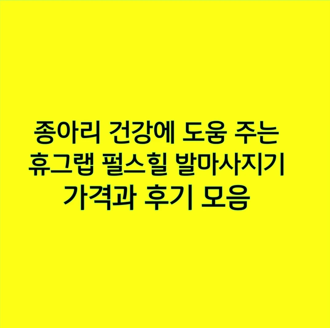 종아리 건강에 도움 주는 휴그랩 펄스힐 발마사지기 가격과 후기 모음