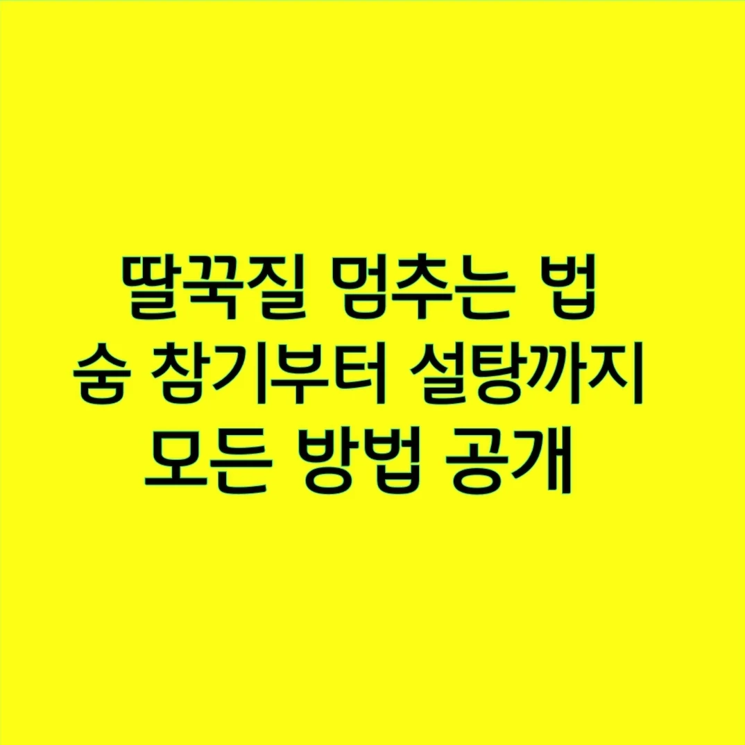 딸꾹질 멈추는 법, 숨 참기부터 설탕까지 모든 방법 공개