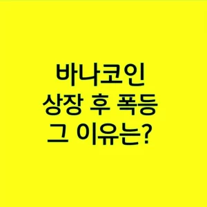 바나코인 상장 후 폭등, 그 이유는?