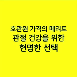 호관원 가격의 메리트, 관절 건강을 위한 현명한 선택